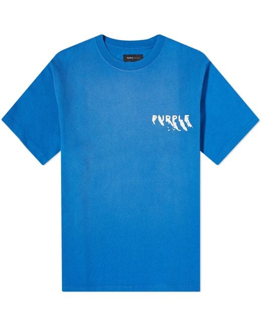 Purple Brand Blue Heavy Jersey Distressed T-shirt for men
