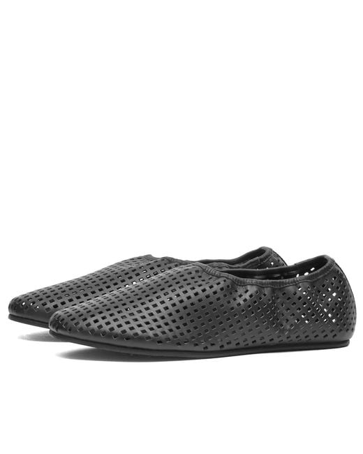 St. Agni Black Perforated Ballet Flats