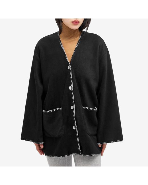 DONNI. Black Polar Fleece Stitch Jacket