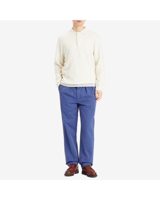 Polo Ralph Lauren Blue Whitman Pleated Chino Trousers for men