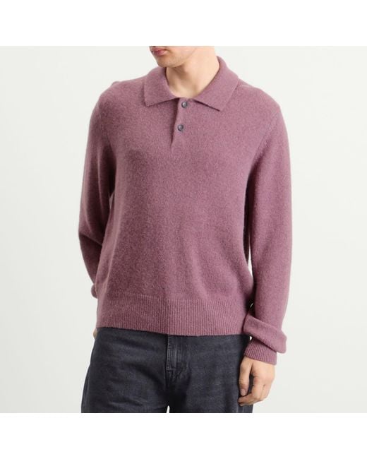 Corridor NYC Purple Brushed Alpaca Polo for men