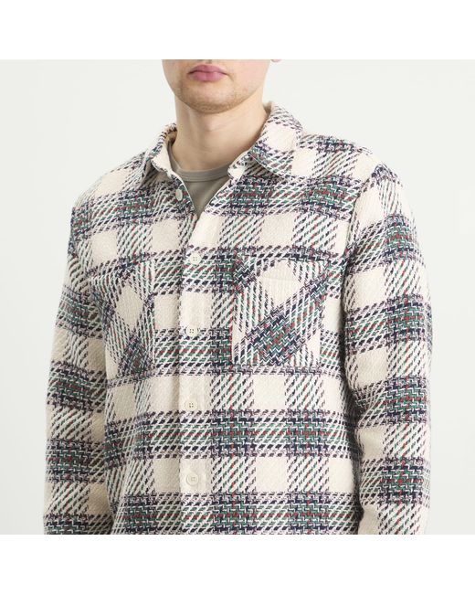 Wax London Gray Whiting Hutton Check Overshirt for men