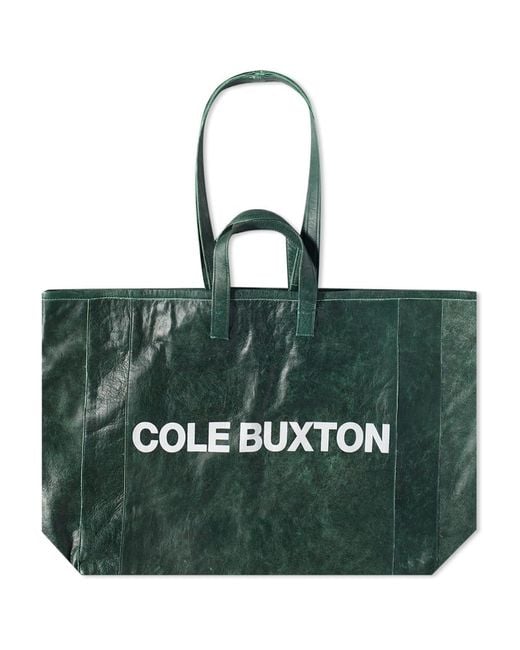 Cole Buxton Green Cb Leather Bag for men
