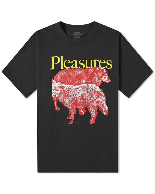 Pleasures Black Wet Dogs T-Shirt for men