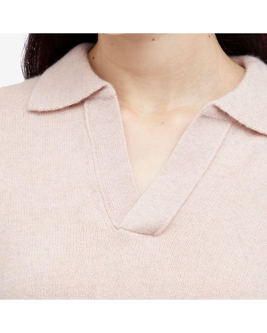 DUNST Pink Collared Baby Alpaca Sweater