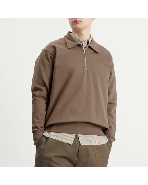 Norse Projects Brown Standard Half Zip Sweatshirt for men