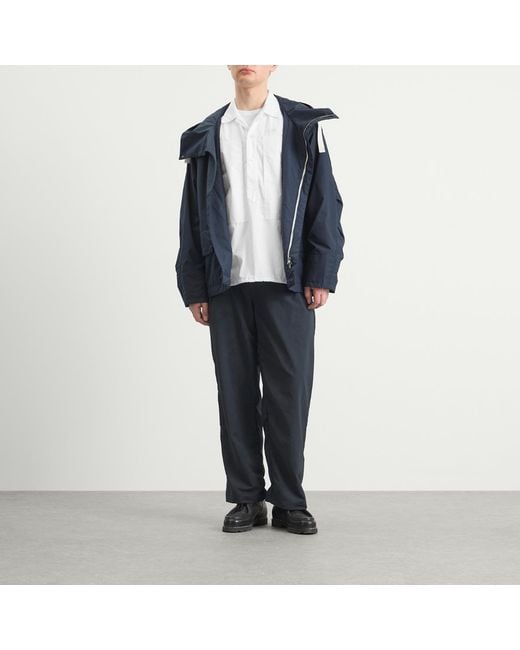 Nanamica Blue Hooded Deck Jacket for men