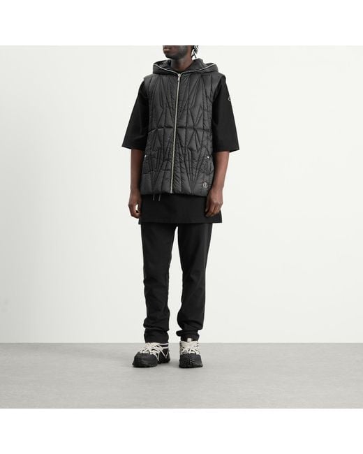 Rick Owens Black X Moncler Geocamo Flight Ziplock Hooded Vest