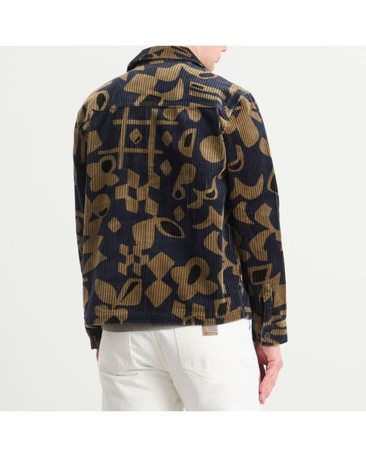 Wax London Black Rockley Shapes Corduroy Overshirt for men