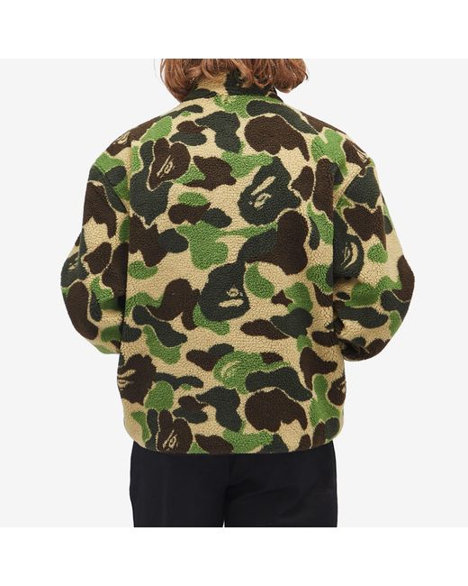 A Bathing Ape Green Abc Camo Boa Reversible Jacket for men