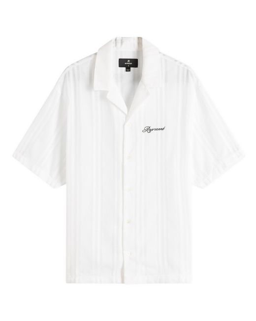 Represent White Embroidered Bowling Shirt for men