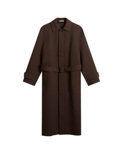 AURALEE Twisted Double Cloth Coat in Brown | Lyst