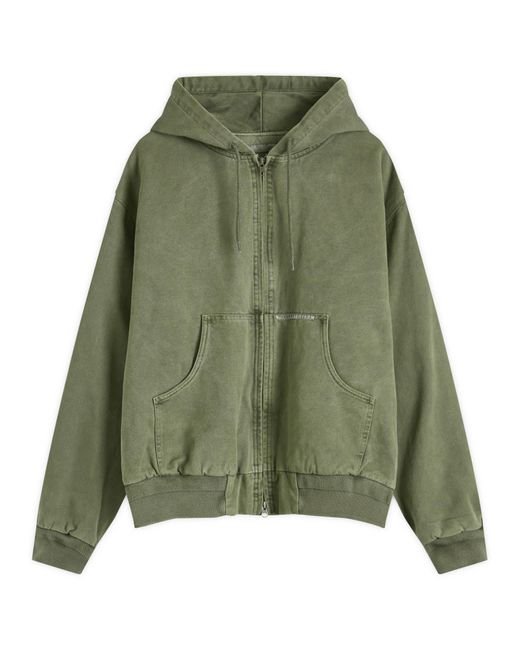 Thisisneverthat Green Overdyed Hooded Jacket for men