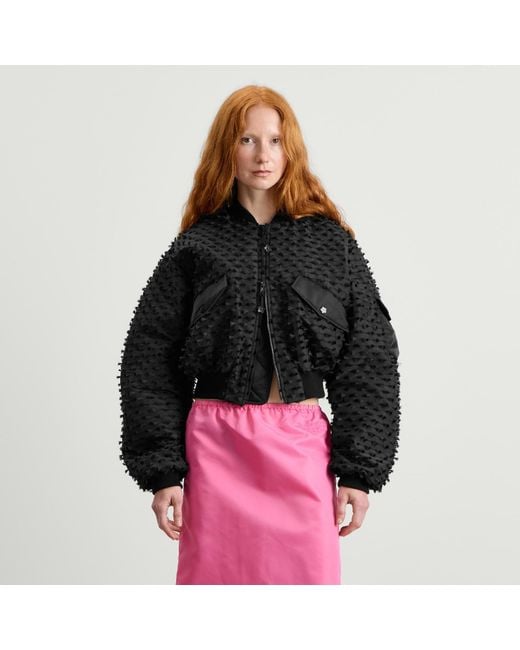 CECILIE BAHNSEN Black Callie Bomber Jacket