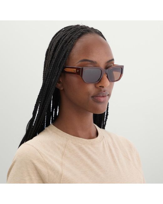 Bottega Veneta Brown Bottega Veneta Bv1400S Intrecciato Wirecore Sunglasses
