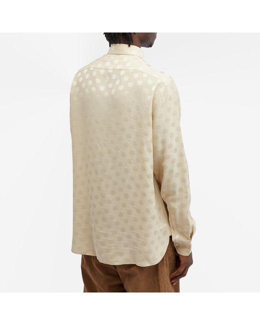 Saint Laurent White Large Polka Dot Shirt for men