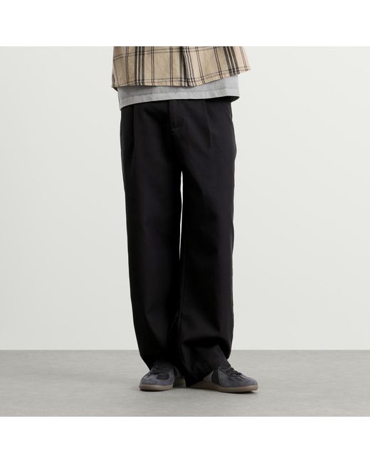 BOUND Black Wide Pleated Trouser for men