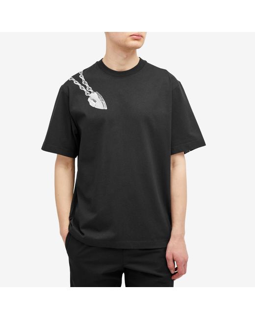 Burberry Black Chain Print T-Shirt for men