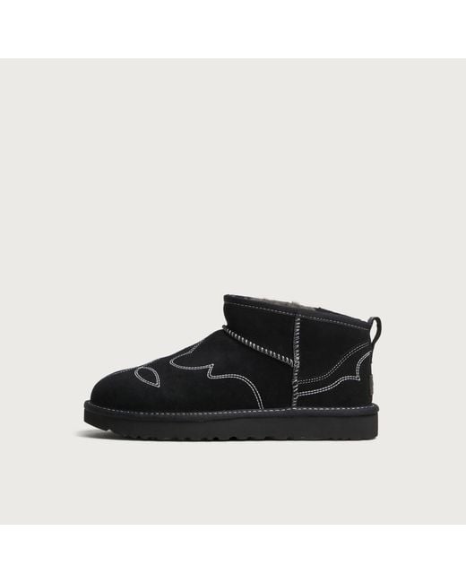 Ugg Black Classic Ultra Mini Western Boot