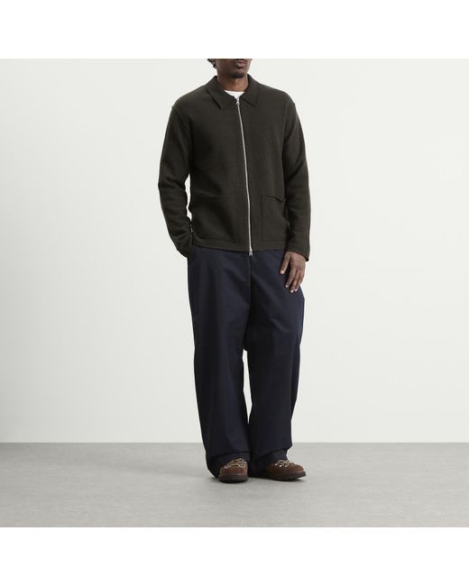 NN07 Black Jonas Merino Zip Jacket for men