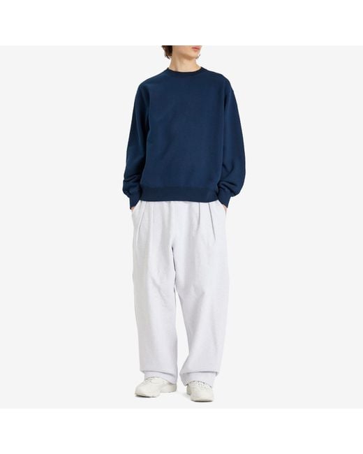 Beams Plus Blue Crew Sweatshirt for men