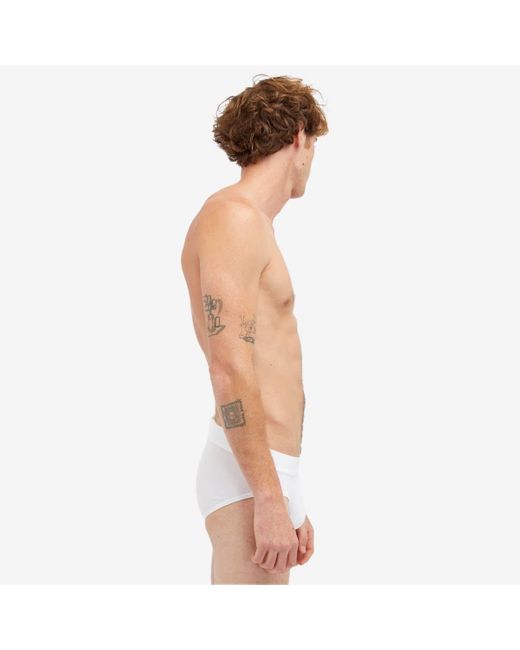 Skims White Cotton Brief for men