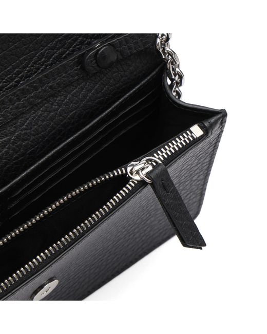 Maison Margiela Black Large Wallet With Chain