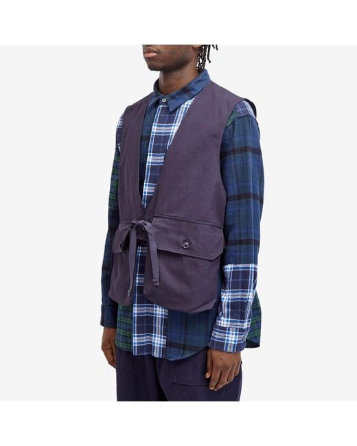 Engineered Garments Purple Fowl Vest Dark Cotton Ripstop for men
