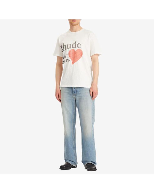 ☆夏におすすめ!☆ RHUDE LOVERS SHORT SLEEVE T-SHIRT Rhude Lovers Short Sleeve T-Shirt in White for Men | Lyst