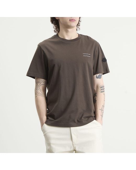 Moncler Brown Stripe Logo Short Sleeve T-Shirt for men