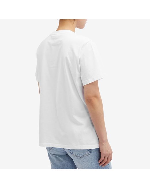 Ganni White Basic Jersey Cats Relaxed T-Shirt