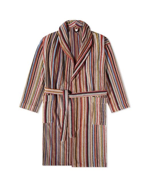 Paul Smith Signature Stripe Dressing Gown in Brown for Men | Lyst