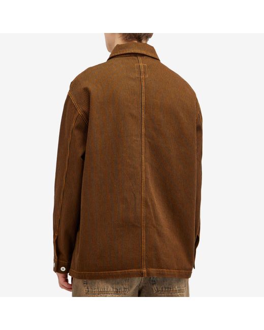 POLAR SKATE Brown Hickory Stripe Ezra Jacket for men