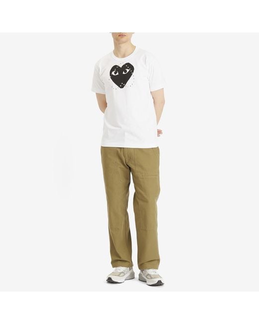 COMME DES GARÇONS PLAY White Studded Large Heart T-Shirt for men