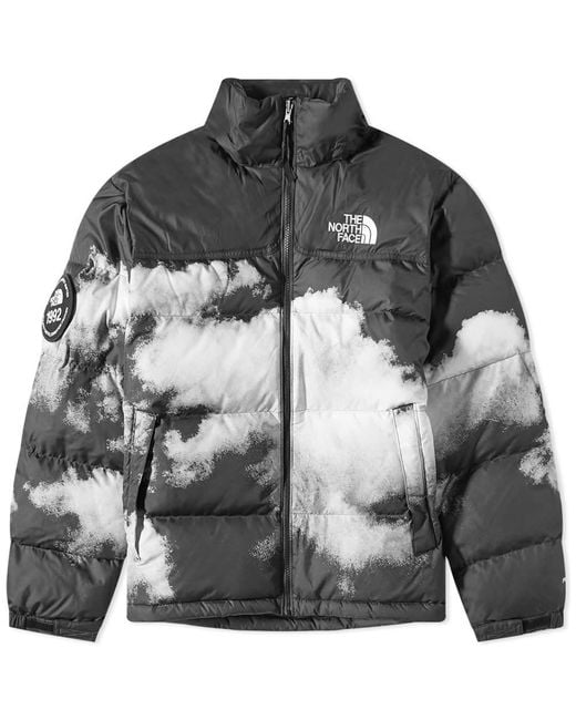 The North Face M Printed 92 Retro Anniversary Nuptse Jacket in Grey for