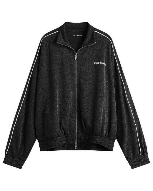Cole Buxton Black Glitter Piped Track Jacket for men