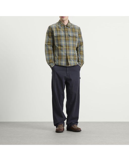 Moncler Green Eco Nylon Check Shirt Jacket for men