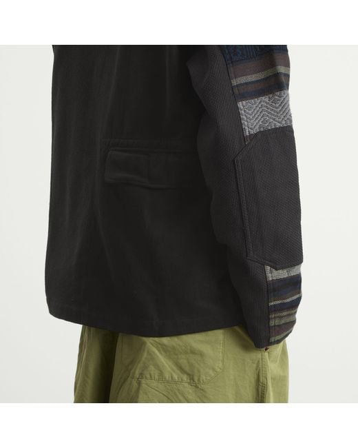 Maharishi Black Upcycled Patchwork Chore Jacket for men