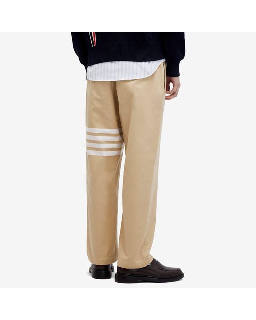 Thom Browne Natural 4-Bar Unconstructed Welt Pocket Trousers for men