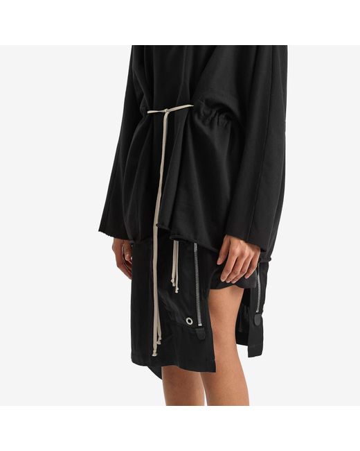 Rick Owens Black Hooded Tunic Top
