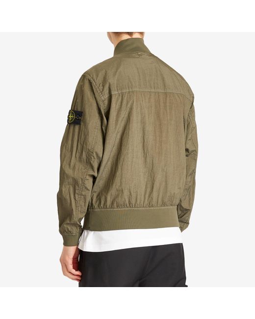 Stone Island Green Nylon Metal Watro-Tc Econyl Bomber Jacket for men