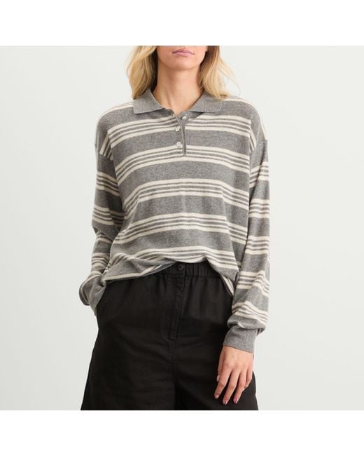 NOTHING WRITTEN Gray Kevin Stripe Pullover
