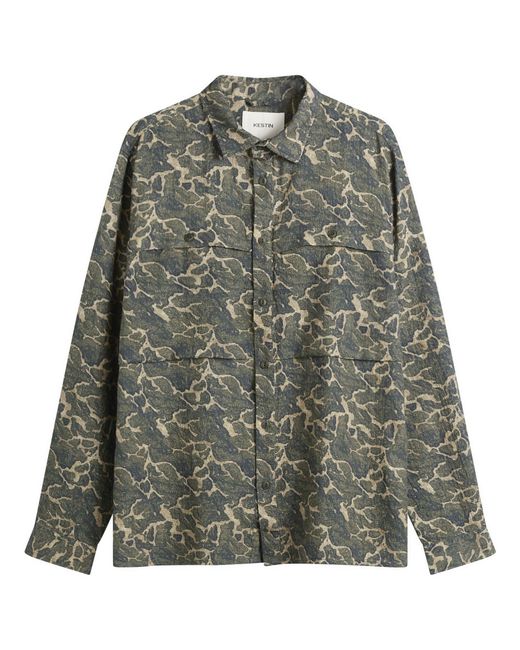 Kestin Green Landscape Print Taymount Overshirt for men