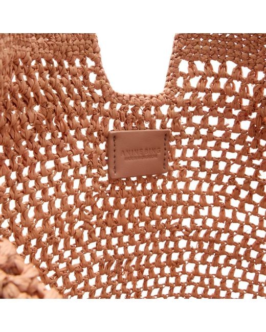 Anine Bing Brown Leah Logo Hobo Bag