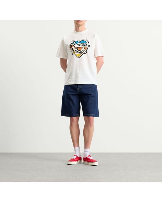 Human Made White Script Heart T-Shirt for men