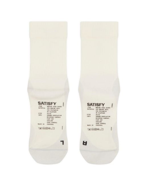Satisfy White Merino Nylon Tube Socks for men