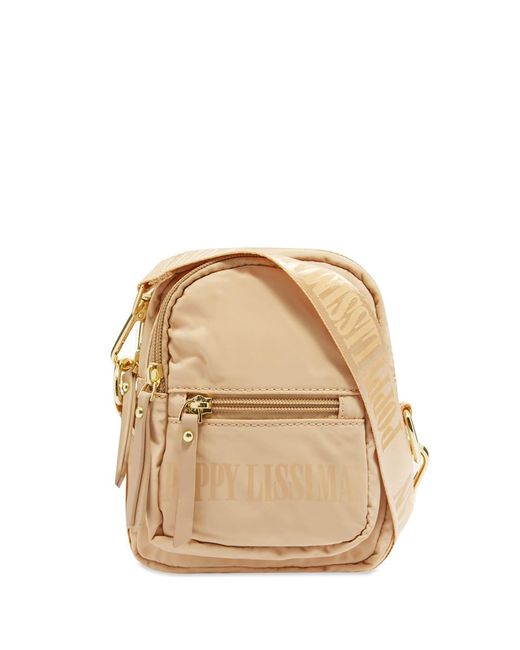 putty white leather tote bag with studs