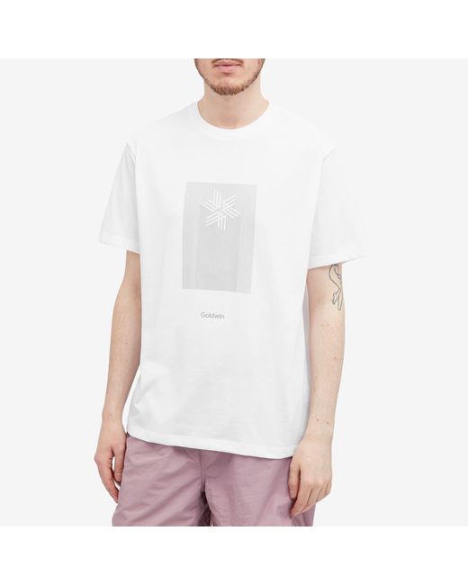 Goldwin White Visual Effect Print T-Shirt for men