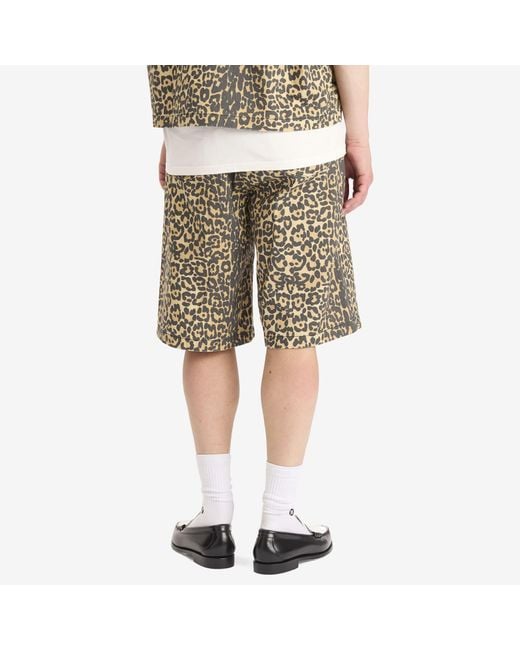 Rhude Brown Leopard Shorts for men