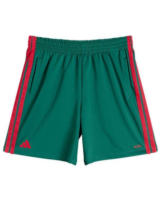 Adidas Green X Arte 3-Stripe Shorts for men